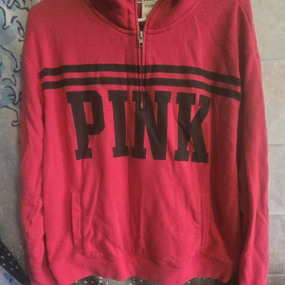 Pink Hoodie with Black Lettering